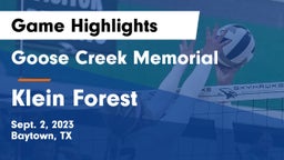 Goose Creek Memorial  vs Klein Forest Game Highlights - Sept. 2, 2023