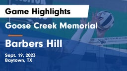 Goose Creek Memorial  vs Barbers Hill Game Highlights - Sept. 19, 2023