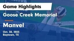 Goose Creek Memorial  vs Manvel Game Highlights - Oct. 30, 2023