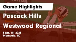 Pascack Hills  vs Westwood Regional  Game Highlights - Sept. 18, 2023
