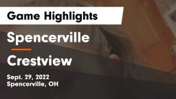Spencerville  vs Crestview  Game Highlights - Sept. 29, 2022