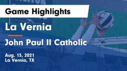 La Vernia  vs John Paul II Catholic  Game Highlights - Aug. 13, 2021