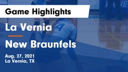 La Vernia  vs New Braunfels  Game Highlights - Aug. 27, 2021