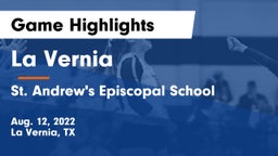 La Vernia  vs St. Andrew's Episcopal School Game Highlights - Aug. 12, 2022