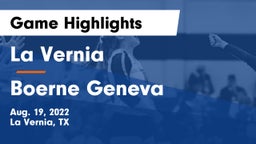 La Vernia  vs Boerne Geneva Game Highlights - Aug. 19, 2022