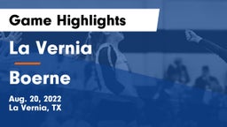La Vernia  vs Boerne Game Highlights - Aug. 20, 2022