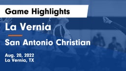 La Vernia  vs San Antonio Christian Game Highlights - Aug. 20, 2022