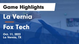 La Vernia  vs Fox Tech Game Highlights - Oct. 11, 2022