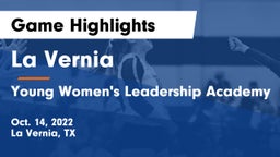 La Vernia  vs Young Women's Leadership Academy Game Highlights - Oct. 14, 2022