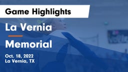 La Vernia  vs Memorial  Game Highlights - Oct. 18, 2022