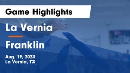 La Vernia  vs Franklin Game Highlights - Aug. 19, 2023