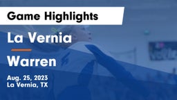 La Vernia  vs Warren Game Highlights - Aug. 25, 2023