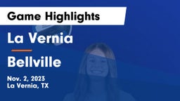 La Vernia  vs Bellville Game Highlights - Nov. 2, 2023