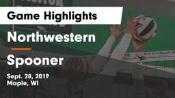 Northwestern  vs Spooner  Game Highlights - Sept. 28, 2019