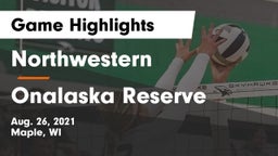 Northwestern  vs Onalaska Reserve Game Highlights - Aug. 26, 2021