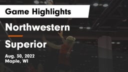 Northwestern  vs Superior  Game Highlights - Aug. 30, 2022