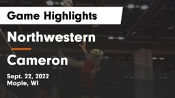 Northwestern  vs Cameron  Game Highlights - Sept. 22, 2022