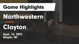 Northwestern  vs Clayton  Game Highlights - Sept. 16, 2023