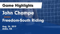 John Champe   vs Freedom-South Riding  Game Highlights - Aug. 26, 2019