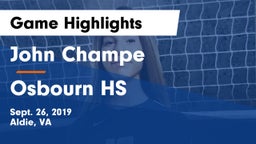 John Champe   vs Osbourn HS Game Highlights - Sept. 26, 2019