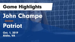 John Champe   vs Patriot   Game Highlights - Oct. 1, 2019