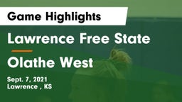 Lawrence Free State  vs Olathe West   Game Highlights - Sept. 7, 2021