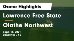 Lawrence Free State  vs Olathe Northwest  Game Highlights - Sept. 16, 2021