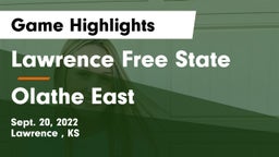 Lawrence Free State  vs Olathe East  Game Highlights - Sept. 20, 2022