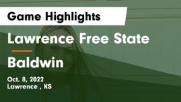 Lawrence Free State  vs Baldwin  Game Highlights - Oct. 8, 2022