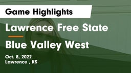 Lawrence Free State  vs Blue Valley West  Game Highlights - Oct. 8, 2022