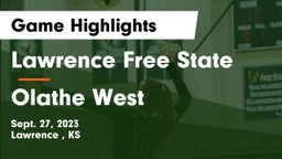 Lawrence Free State  vs Olathe West   Game Highlights - Sept. 27, 2023