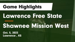Lawrence Free State  vs Shawnee Mission West Game Highlights - Oct. 5, 2023