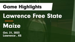 Lawrence Free State  vs Maize  Game Highlights - Oct. 21, 2023