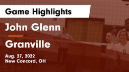 John Glenn  vs Granville  Game Highlights - Aug. 27, 2022