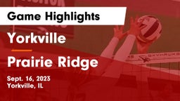 Yorkville  vs Prairie Ridge  Game Highlights - Sept. 16, 2023