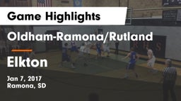 Oldham-Ramona/Rutland  vs Elkton  Game Highlights - Jan 7, 2017