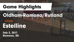 Oldham-Ramona/Rutland  vs Estelline  Game Highlights - Feb 3, 2017