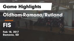 Oldham-Ramona/Rutland  vs FIS Game Highlights - Feb 18, 2017