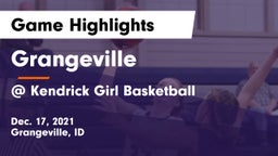 Grangeville  vs @ Kendrick  Girl Basketball Game Highlights - Dec. 17, 2021
