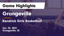 Grangeville  vs Kendrick  Girls Basketball Game Highlights - Jan. 25, 2022