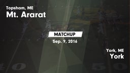 Matchup: Mt. Ararat High vs. York  2016