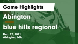 Abington  vs blue hills regional Game Highlights - Dec. 22, 2021