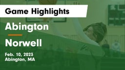 Abington  vs Norwell  Game Highlights - Feb. 10, 2023