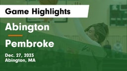Abington  vs Pembroke  Game Highlights - Dec. 27, 2023