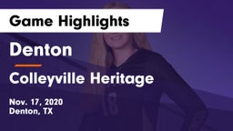 Denton  vs Colleyville Heritage  Game Highlights - Nov. 17, 2020