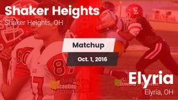 Matchup: Shaker Heights High  vs. Elyria  2016