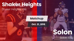 Matchup: Shaker Heights High  vs. Solon  2016