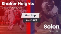 Matchup: Shaker Heights High  vs. Solon  2017
