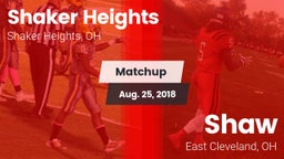 Matchup: Shaker Heights High  vs. Shaw  2018