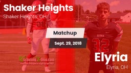 Matchup: Shaker Heights High  vs. Elyria  2018